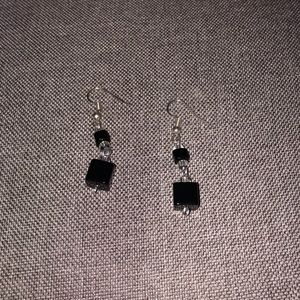 Black and silver earrings